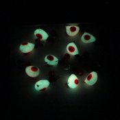 Droppe med öga - Rosa Glow/Rött Öga Kedja med Pärla - 4 mm