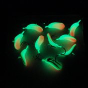 Mygglarv - Rosa/Grön med Ränder Glow! - 4 mm 2