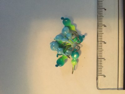 Halv Maggot - Grön/Gul med Glitter Glow - 4 mm