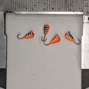 Droppe med öga - Röd/Silver Svarta Ränder Glow - 2,5 mm 3