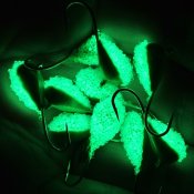 Lime Pärlemor med Glödande Grön Rom - 7 mm natt