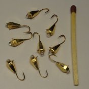 Mormyska Guld med Vit Sten 4 mm