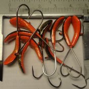 Mygglarv XL - Röd/Svart med Guldglitter - 6 mm