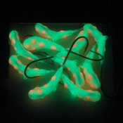 Mygglarv XL - Gul Superglow med Röda Superglowprickar - 6 mm 2