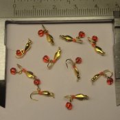 Nymf - Guld med Kedja Röd Pärla - 2,5 mm