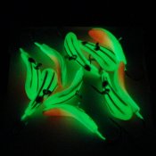 Mygglarv - Rosa/Grön med Ränder Glow! - 6 mm 2