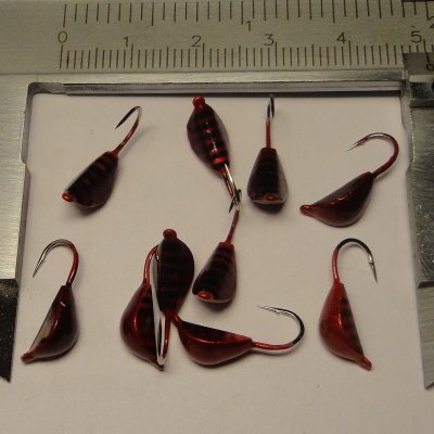 Snäckan - Röd Metallic med Svarta Ränder - 5 mm