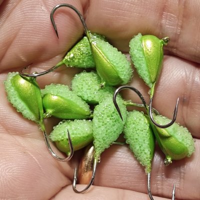 Lime Pärlemor med Glödande Grön Rom - 7 mm