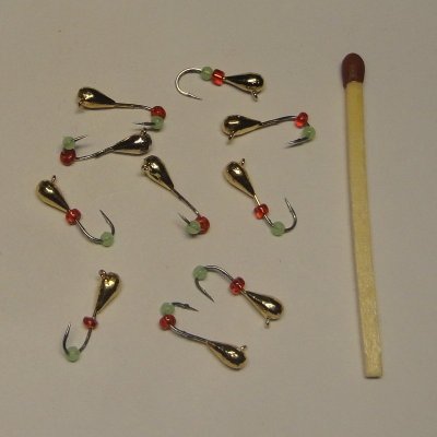 Mormyska Guld med Pärlor på kroken 3 mm